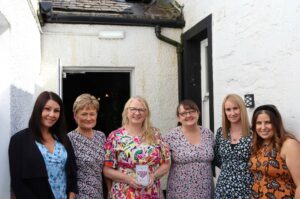 Campbeltown Maternity Unit's Isabel Cook and Catriona Dreghorn, second and third left, were among the Argyll and Bute maternity team members are the awards ceremony.